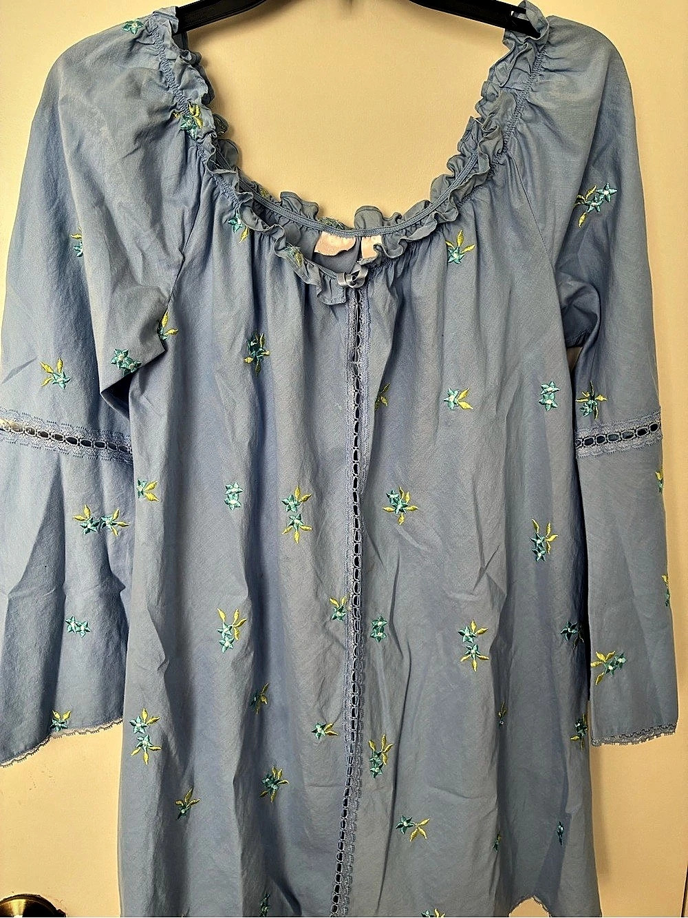 Victorias Secret 15 Embroidered Blue Tunic